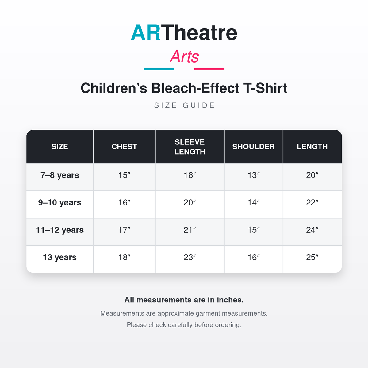 Childrens ARTheatre Arts Acid Wash T-Shirt