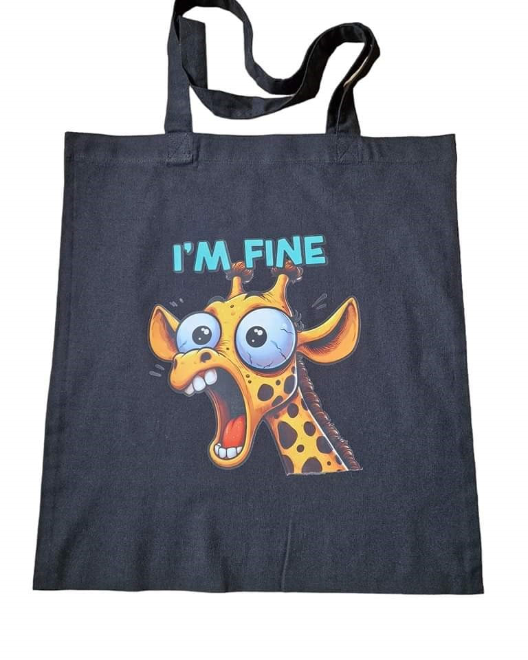 Giraffe ‘i’m Fine’ Tote Bag